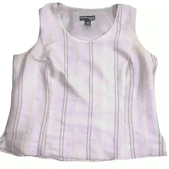 Norton McNaughton Womens Purple Striped Sleeveless Career Blouse 16W - Picture 2 of 4